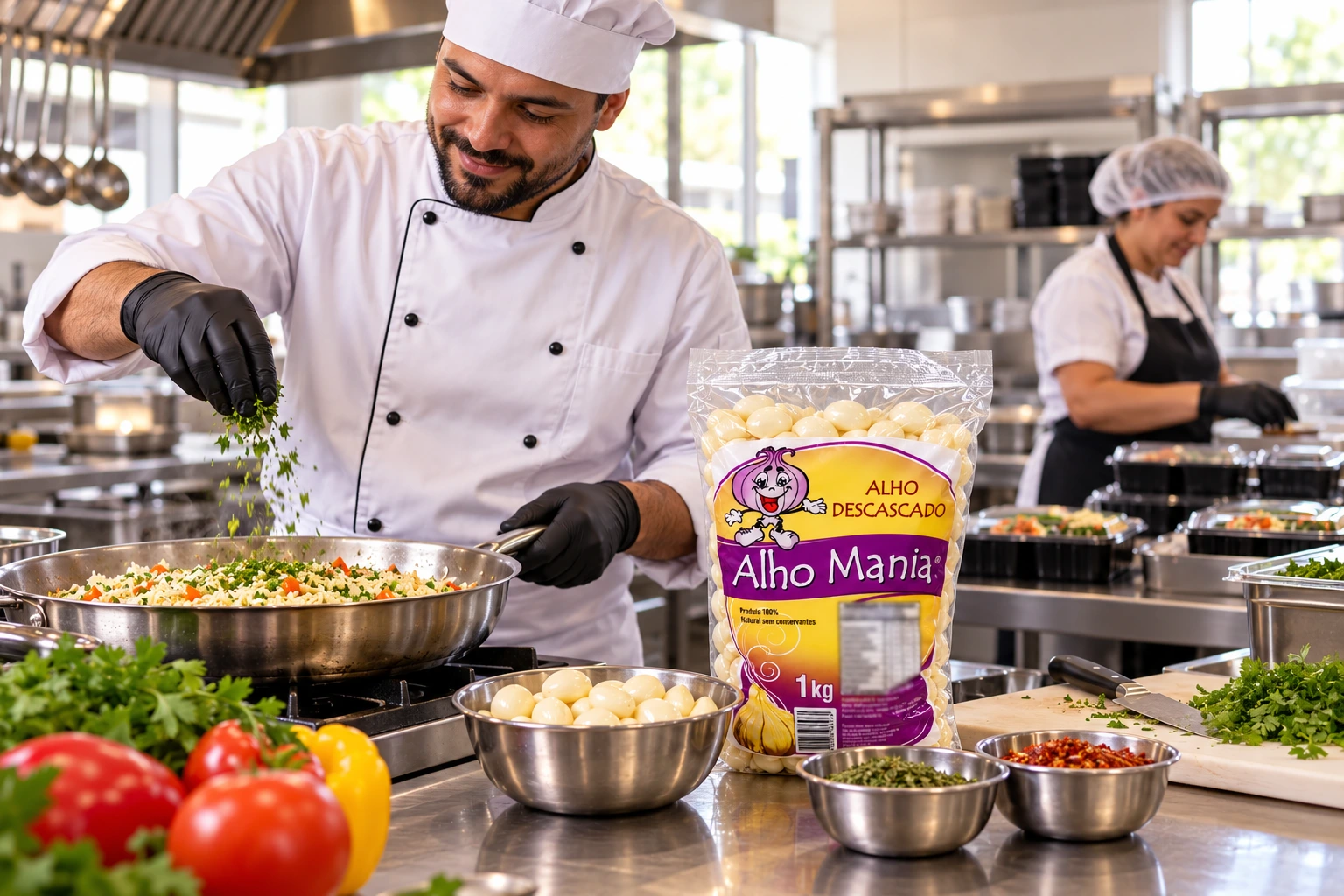 Preparo de refeições com alho e temperos Alho Mania