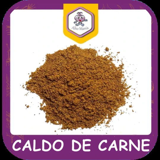 Caldo de carne — foto do cardápio Alho Mania