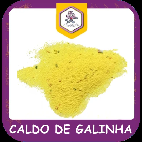 Caldo de galinha — foto do cardápio Alho Mania