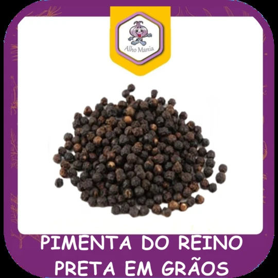 Pimenta do reino preta em grãos — foto do cardápio Alho Mania